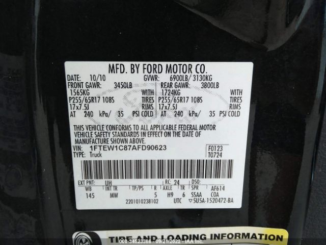 Photo 8 VIN: 1FTEW1C87AFD90623 - FORD F-150 