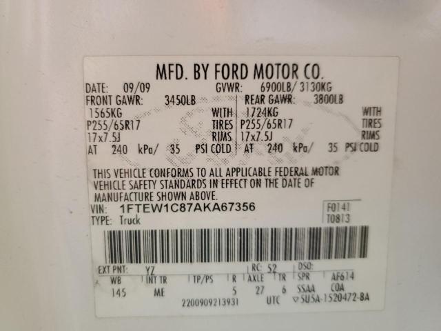 Photo 11 VIN: 1FTEW1C87AKA67356 - FORD F-150 