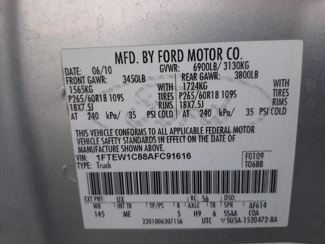 Photo 9 VIN: 1FTEW1C88AFC91616 - FORD F150 SUPER 