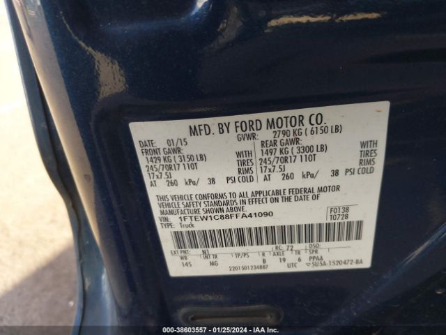 Photo 8 VIN: 1FTEW1C88FFA41090 - FORD F-150 