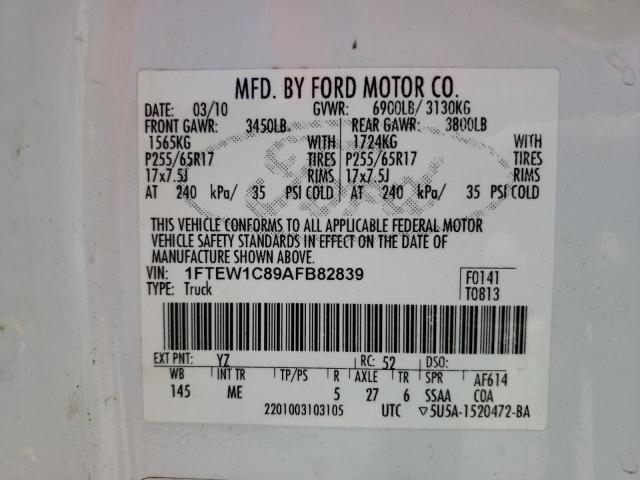 Photo 11 VIN: 1FTEW1C89AFB82839 - FORD F-150 