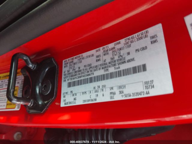 Photo 8 VIN: 1FTEW1C89FKE98675 - FORD F-150 