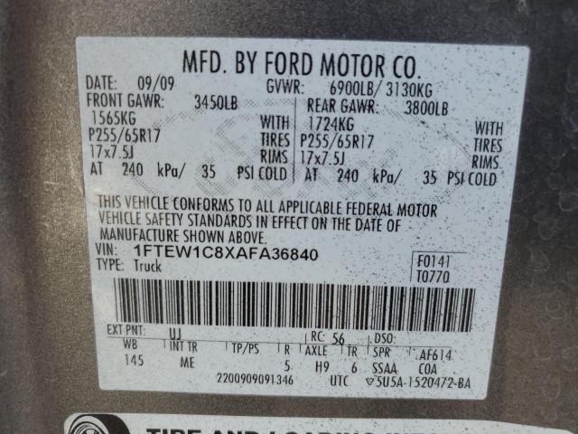 Photo 11 VIN: 1FTEW1C8XAFA36840 - FORD F-150 