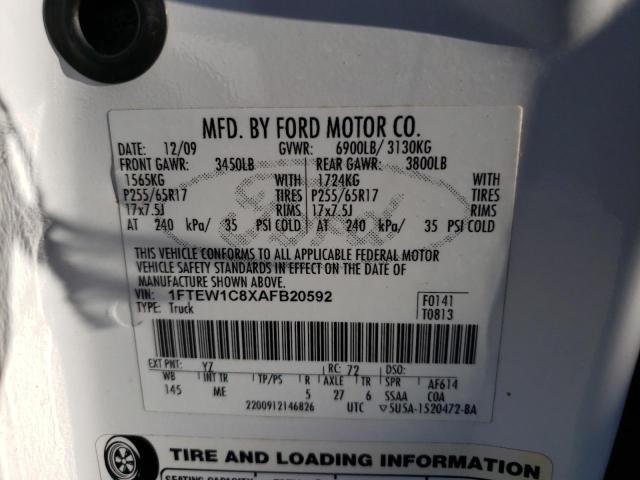 Photo 9 VIN: 1FTEW1C8XAFB20592 - FORD F150 SUPER 