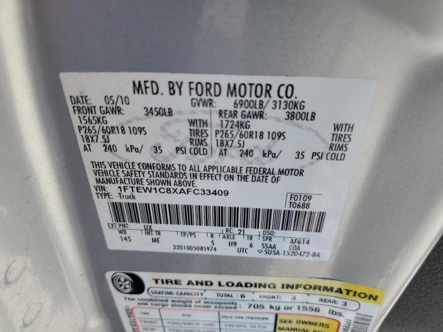 Photo 11 VIN: 1FTEW1C8XAFC33409 - FORD F150 SUPER 