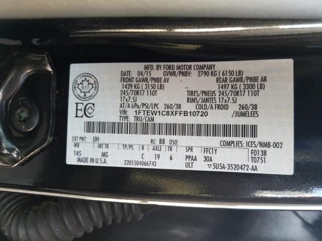 Photo 9 VIN: 1FTEW1C8XFFB10720 - FORD F150 SUPER 