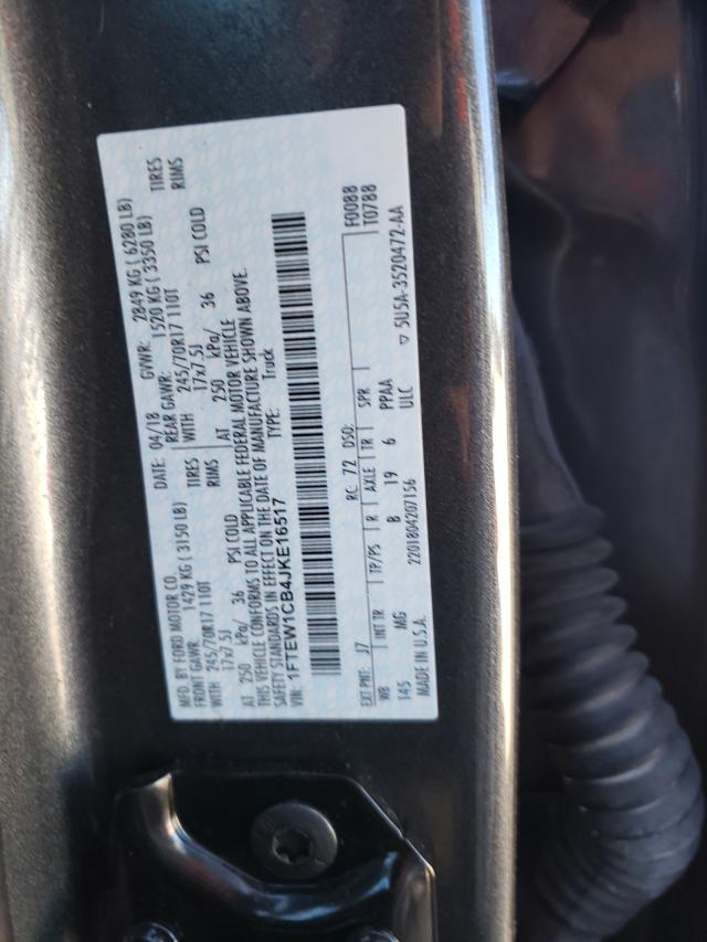 Photo 9 VIN: 1FTEW1CB4JKE16517 - FORD F150 SUPER 