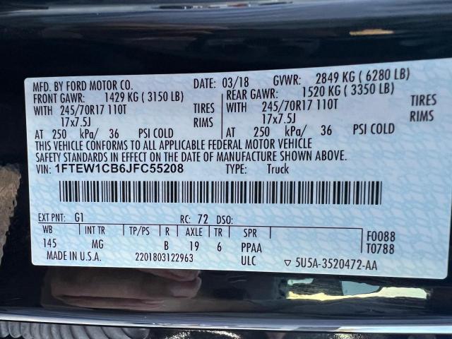 Photo 14 VIN: 1FTEW1CB6JFC55208 - FORD F-150 