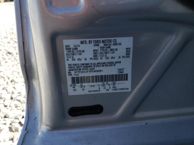 Photo 9 VIN: 1FTEW1CF1FFA02551 - FORD F150 SUPER 