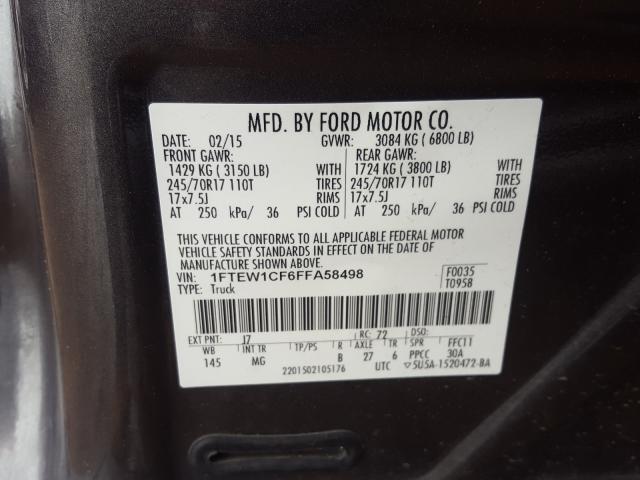 Photo 9 VIN: 1FTEW1CF6FFA58498 - FORD F150 SUPER 