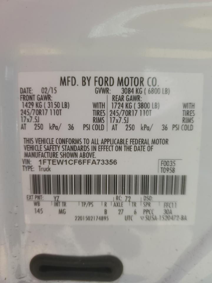 Photo 11 VIN: 1FTEW1CF6FFA73356 - FORD F-150 