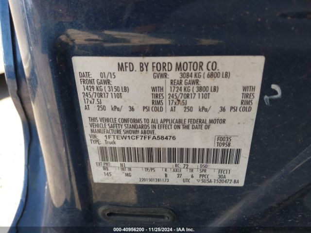 Photo 8 VIN: 1FTEW1CF7FFA58476 - FORD F-150 