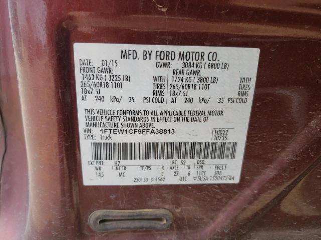 Photo 9 VIN: 1FTEW1CF9FFA38813 - FORD F150 SUPER 