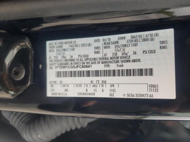 Photo 9 VIN: 1FTEW1CG5JFC80841 - FORD F150 SUPER 