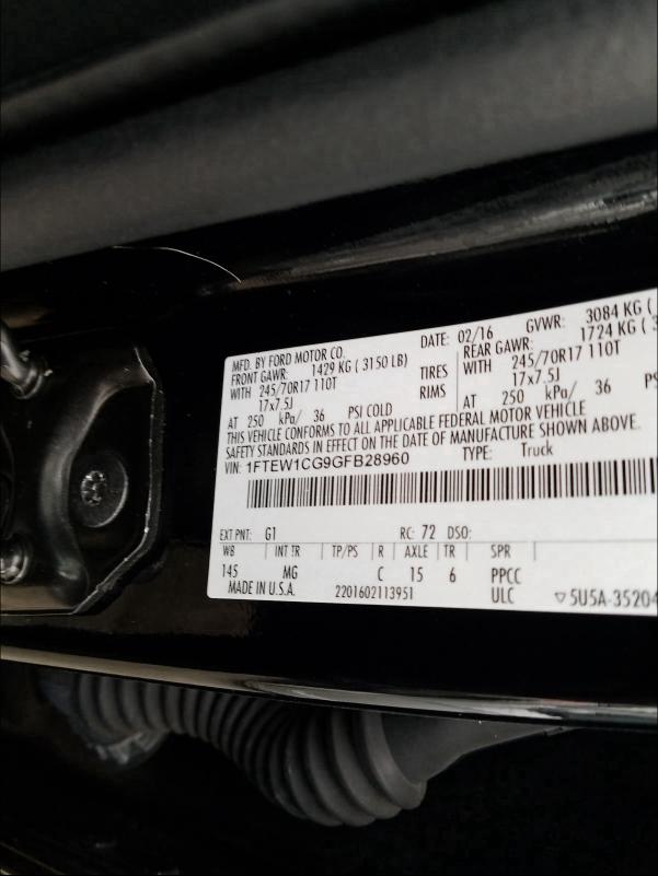 Photo 9 VIN: 1FTEW1CG9GFB28960 - FORD F150 SUPER 