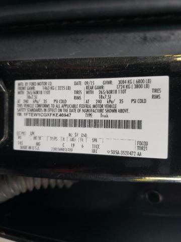 Photo 9 VIN: 1FTEW1CGXFKE46947 - FORD F150 SUPER 