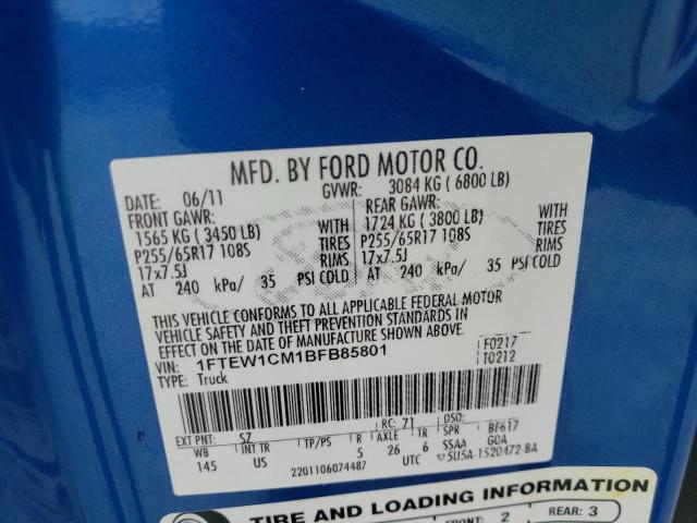 Photo 9 VIN: 1FTEW1CM1BFB85801 - FORD F150 SUPER 