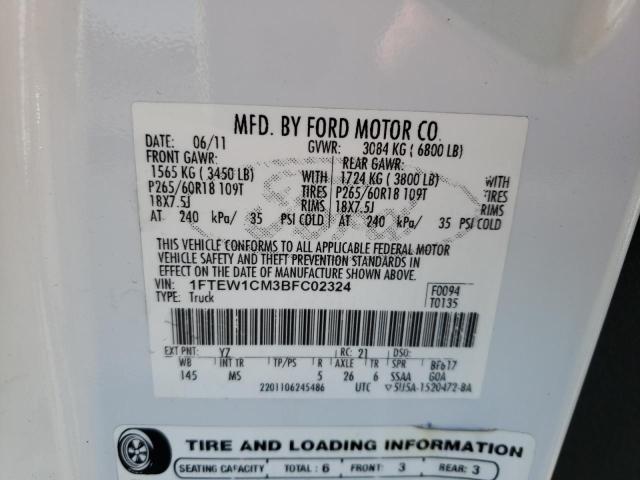 Photo 9 VIN: 1FTEW1CM3BFC02324 - FORD F150 SUPER 