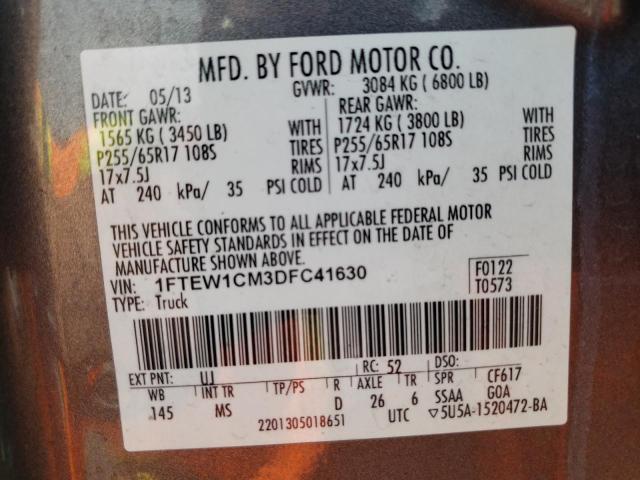 Photo 12 VIN: 1FTEW1CM3DFC41630 - FORD F150 SUPER 