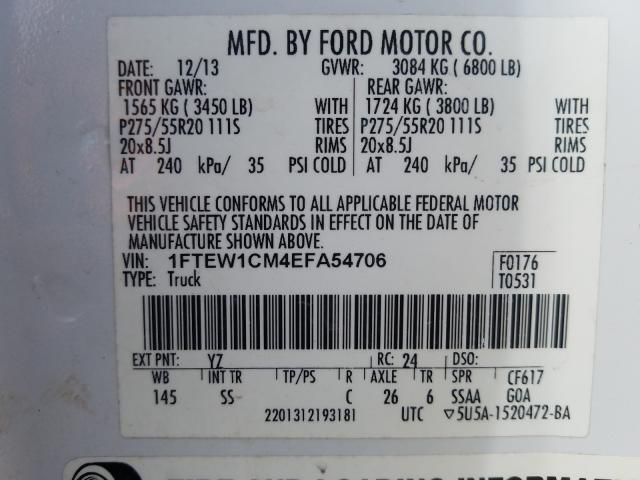 Photo 9 VIN: 1FTEW1CM4EFA54706 - FORD F150 SUPER 