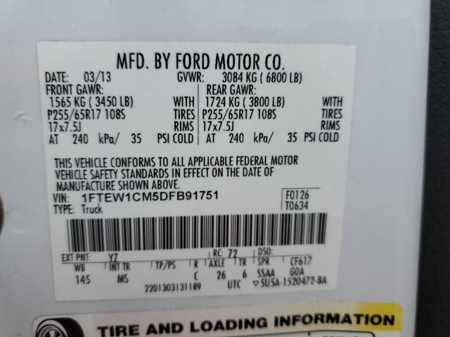 Photo 11 VIN: 1FTEW1CM5DFB91751 - FORD F150 SUPER 