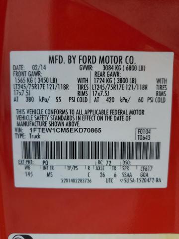 Photo 11 VIN: 1FTEW1CM5EKD70865 - FORD F150 SUPER 