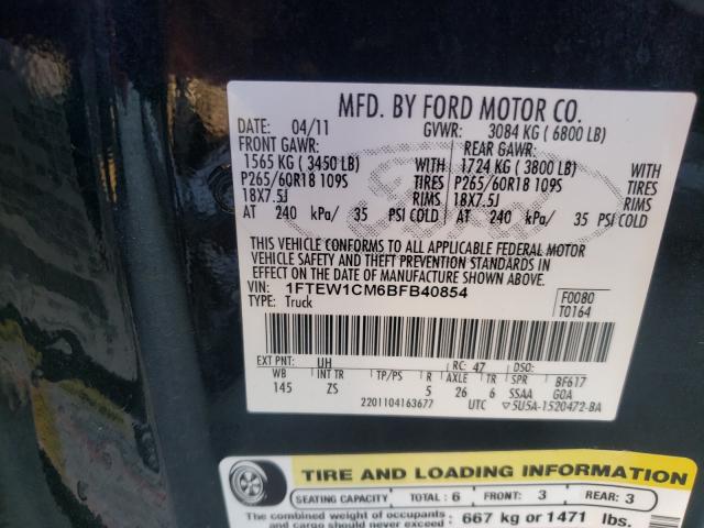 Photo 9 VIN: 1FTEW1CM6BFB40854 - FORD F150 SUPER 