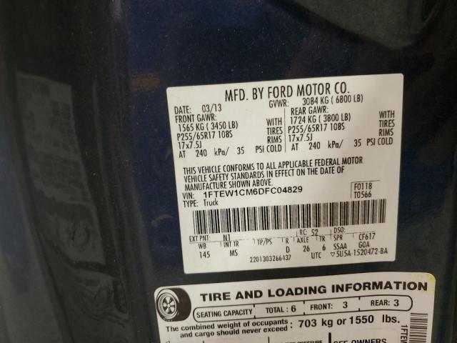 Photo 11 VIN: 1FTEW1CM6DFC04829 - FORD F150 SUPER 