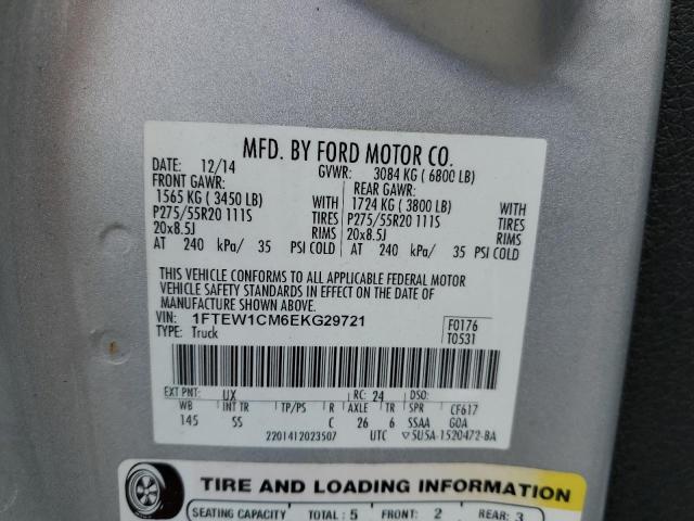 Photo 11 VIN: 1FTEW1CM6EKG29721 - FORD F150 SUPER 