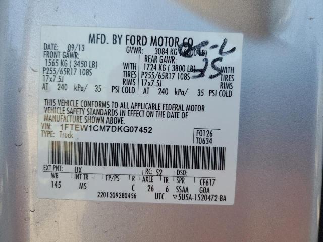 Photo 11 VIN: 1FTEW1CM7DKG07452 - FORD F150 SUPER 