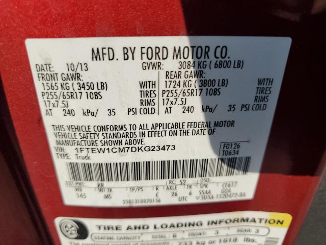 Photo 12 VIN: 1FTEW1CM7DKG23473 - FORD F150 SUPER 