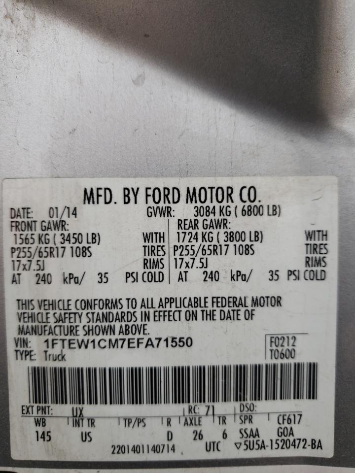 Photo 11 VIN: 1FTEW1CM7EFA71550 - FORD F-150 