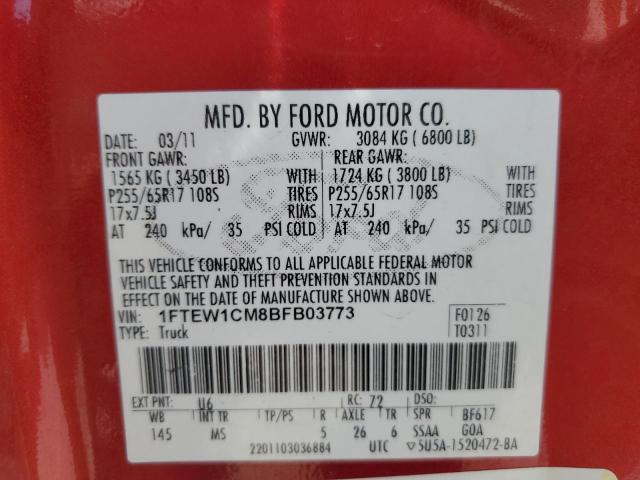 Photo 11 VIN: 1FTEW1CM8BFB03773 - FORD F150 