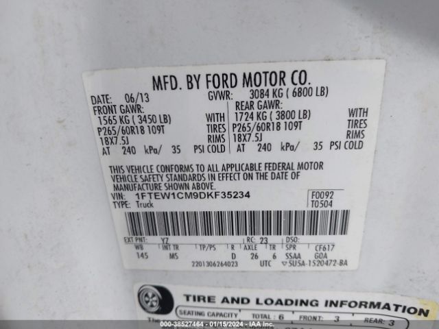 Photo 8 VIN: 1FTEW1CM9DKF35234 - HYUNDAI ELANTRA 