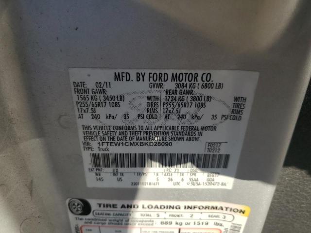 Photo 11 VIN: 1FTEW1CMXBKD28090 - FORD F150 SUPER 