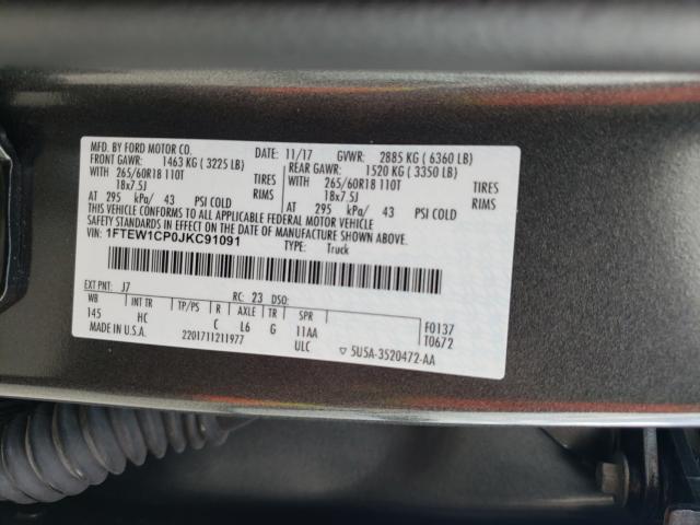 Photo 9 VIN: 1FTEW1CP0JKC91091 - FORD F150 SUPER 