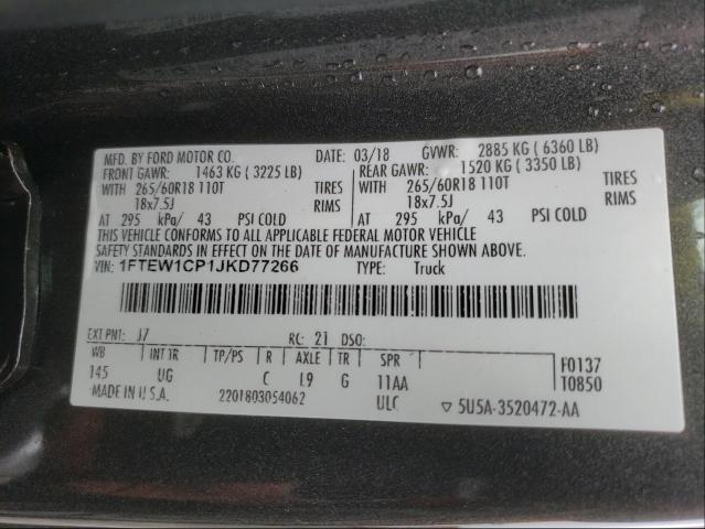 Photo 9 VIN: 1FTEW1CP1JKD77266 - FORD F150 SUPER 