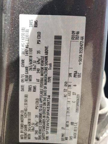 Photo 11 VIN: 1FTEW1CP3FKE59734 - FORD F150 SUPER 