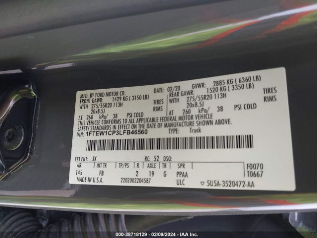 Photo 8 VIN: 1FTEW1CP3LFB46560 - FORD F-150 