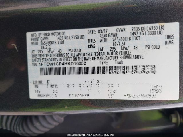 Photo 8 VIN: 1FTEW1CP4HKD16052 - FORD F-150 