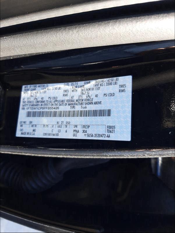 Photo 9 VIN: 1FTEW1CP5FFB55426 - FORD F150 