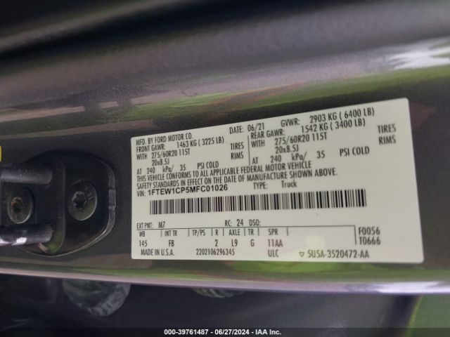 Photo 8 VIN: 1FTEW1CP5MFC01026 - FORD F-150 