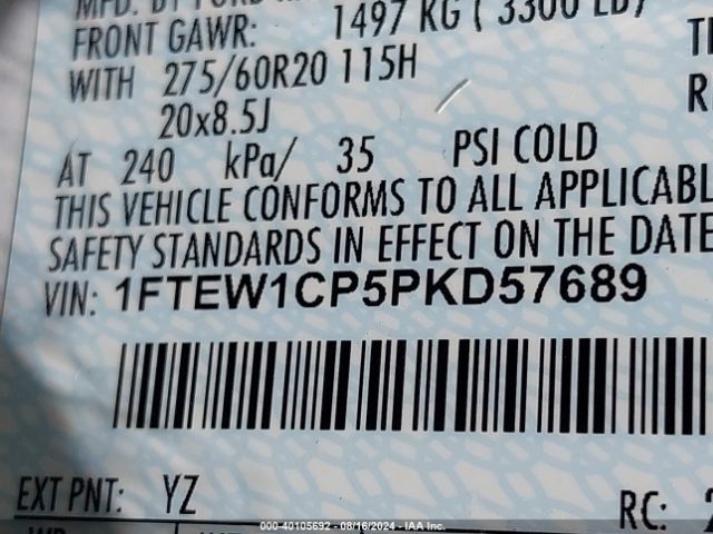 Photo 8 VIN: 1FTEW1CP5PKD57689 - FORD F-150 