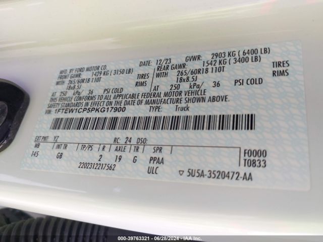 Photo 8 VIN: 1FTEW1CP5PKG17900 - FORD F-150 