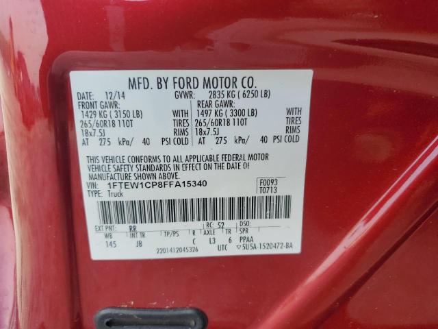 Photo 11 VIN: 1FTEW1CP8FFA15340 - FORD F150 SUPER 