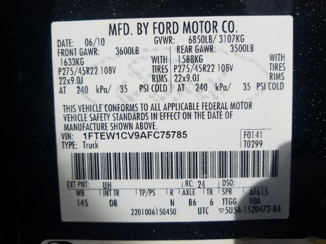 Photo 9 VIN: 1FTEW1CV9AFC75785 - FORD F150 SUPER 