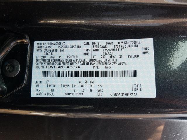 Photo 9 VIN: 1FTEW1E42LFA39874 - FORD F150 SUPER 