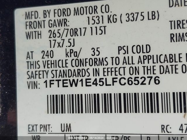 Photo 8 VIN: 1FTEW1E45LFC65276 - FORD F-150 