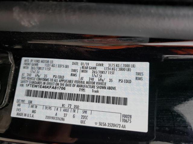 Photo 9 VIN: 1FTEW1E46KFA81706 - FORD F150 SUPER 