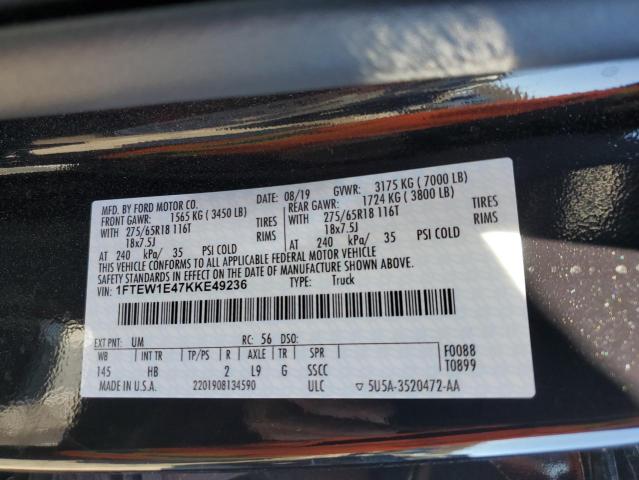 Photo 11 VIN: 1FTEW1E47KKE49236 - FORD F-150 